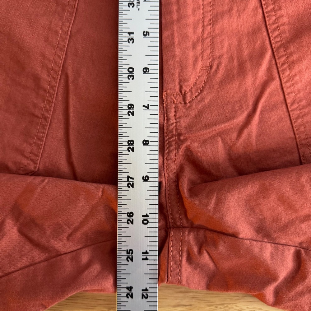 Pact Woven Twill Utility Joggers Womens Small Orange High Waisted Cotton Pants - Picture 8 of 9